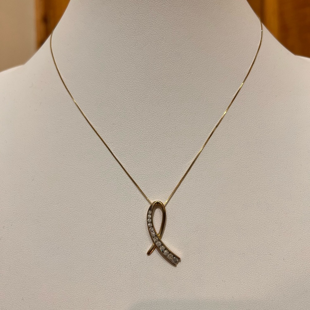 SOLD 4/11 10K Yellow Gold & Diamond Slider Pendant Necklace (appraised) - Picture 7 of 12